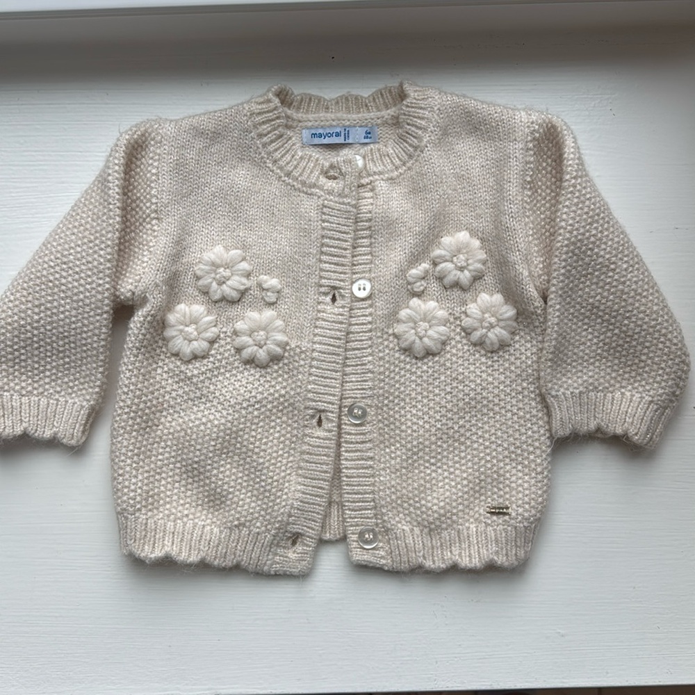 Mayoral Crème Floral Sweater